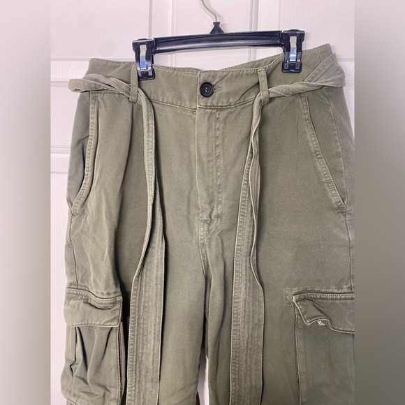 Anine Bing Kennedy Cargo Pants In Washed Khaki Green Size 29 - Picture 9 of 13